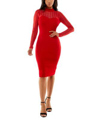 Juniors' Mesh-Illusion Sweater Dress by ALMOST FAMOUS