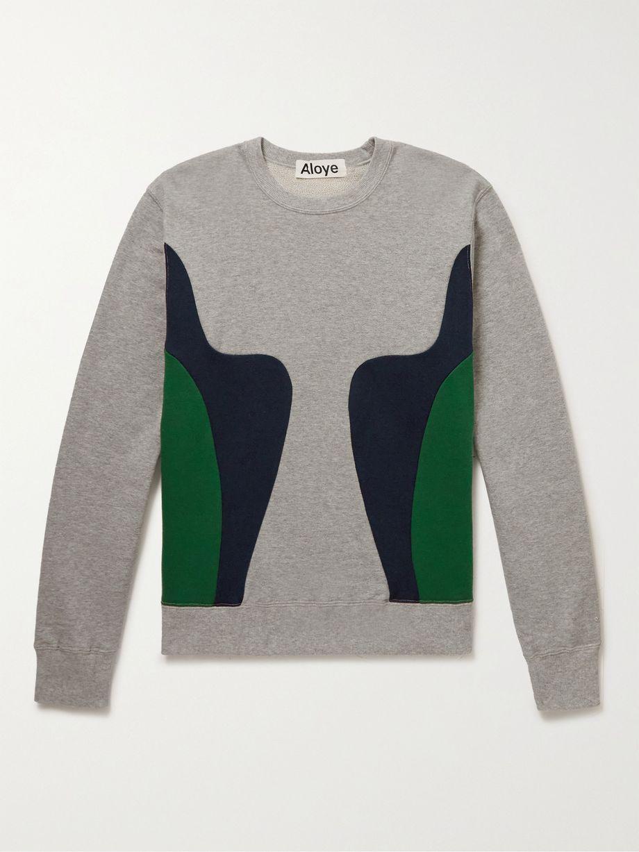 Colour-Block Panelled Cotton-Jersey Sweater by ALOYE