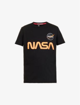NASA reflective cotton-jersey T-shirt by ALPHA INDUSTRIES
