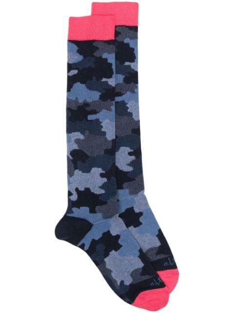 camouflage-print knit socks by ALTEA