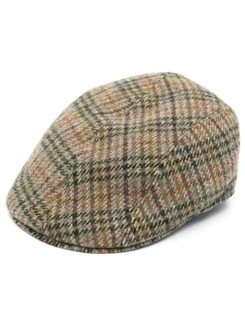 check-pattern virgin wool hat by ALTEA
