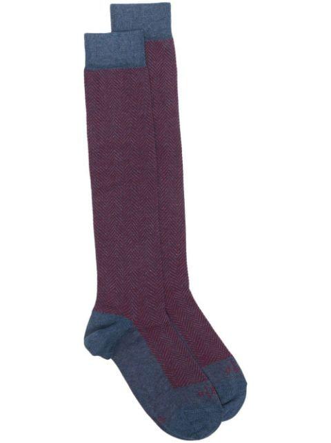 printed long-line socks by ALTEA