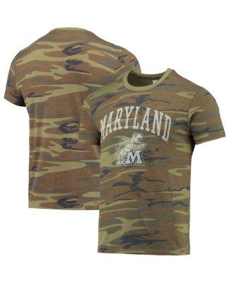 Men's Camo Maryland Terrapins Arch Logo Tri-Blend T-shirt by ALTERNATIVE APPAREL