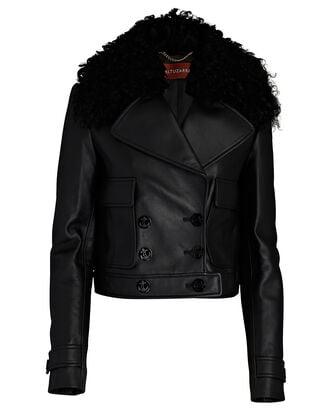 Laga Shearling-Trimmed Leather Jacket by ALTUZARRA