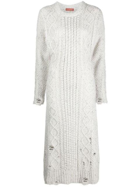 distressed-effect cable-knit dress by ALTUZARRA