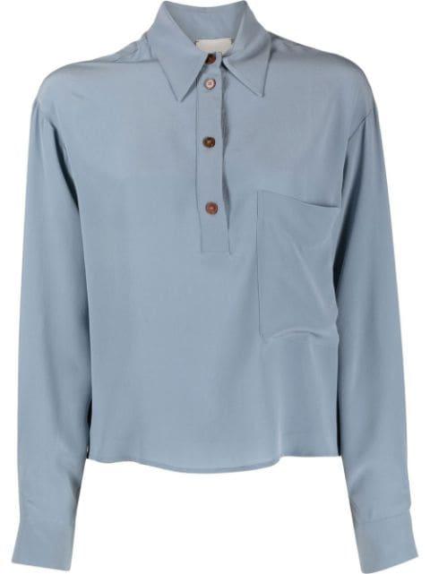 half button-up silk shirt by ALYSI