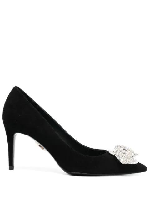 The Gaia 85mm crystal-bow pumps by ALZUARR