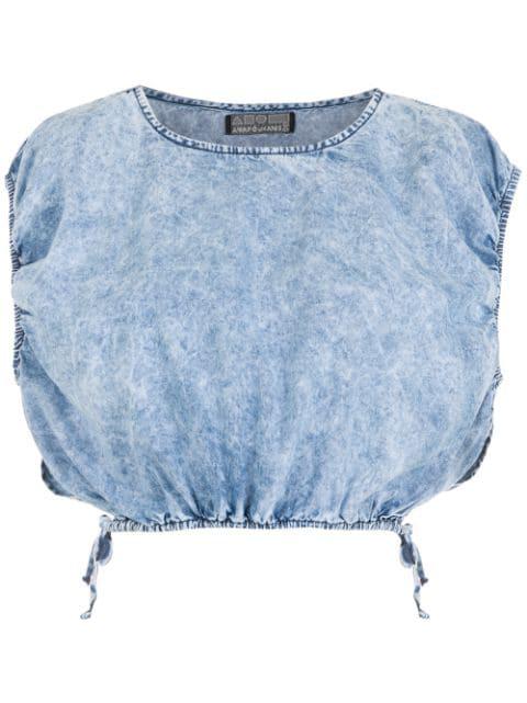 Michele cropped denim top by AMAPO