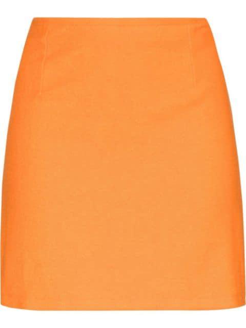 Kelli terry-cloth straight mini skirt by AMBRA MADDALENA