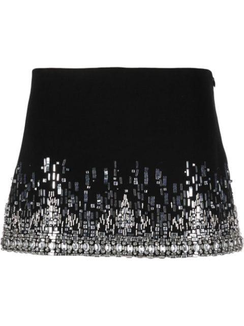 glass-crystal embellished mini-skirt by AMEN