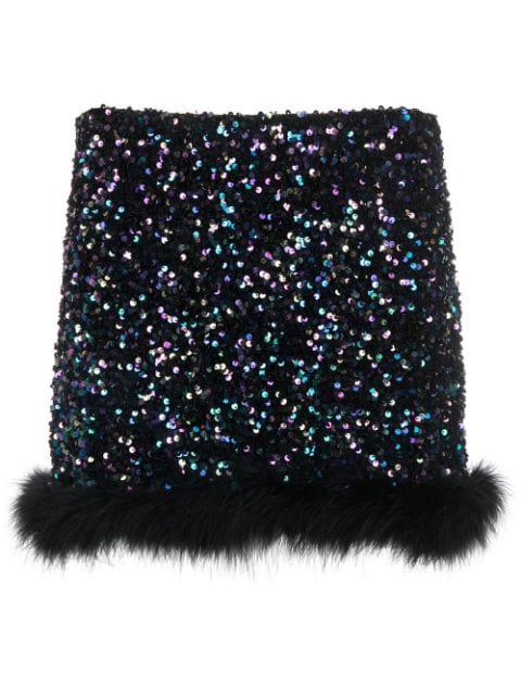 sequin-embellished A-line mini skirt by AMEN