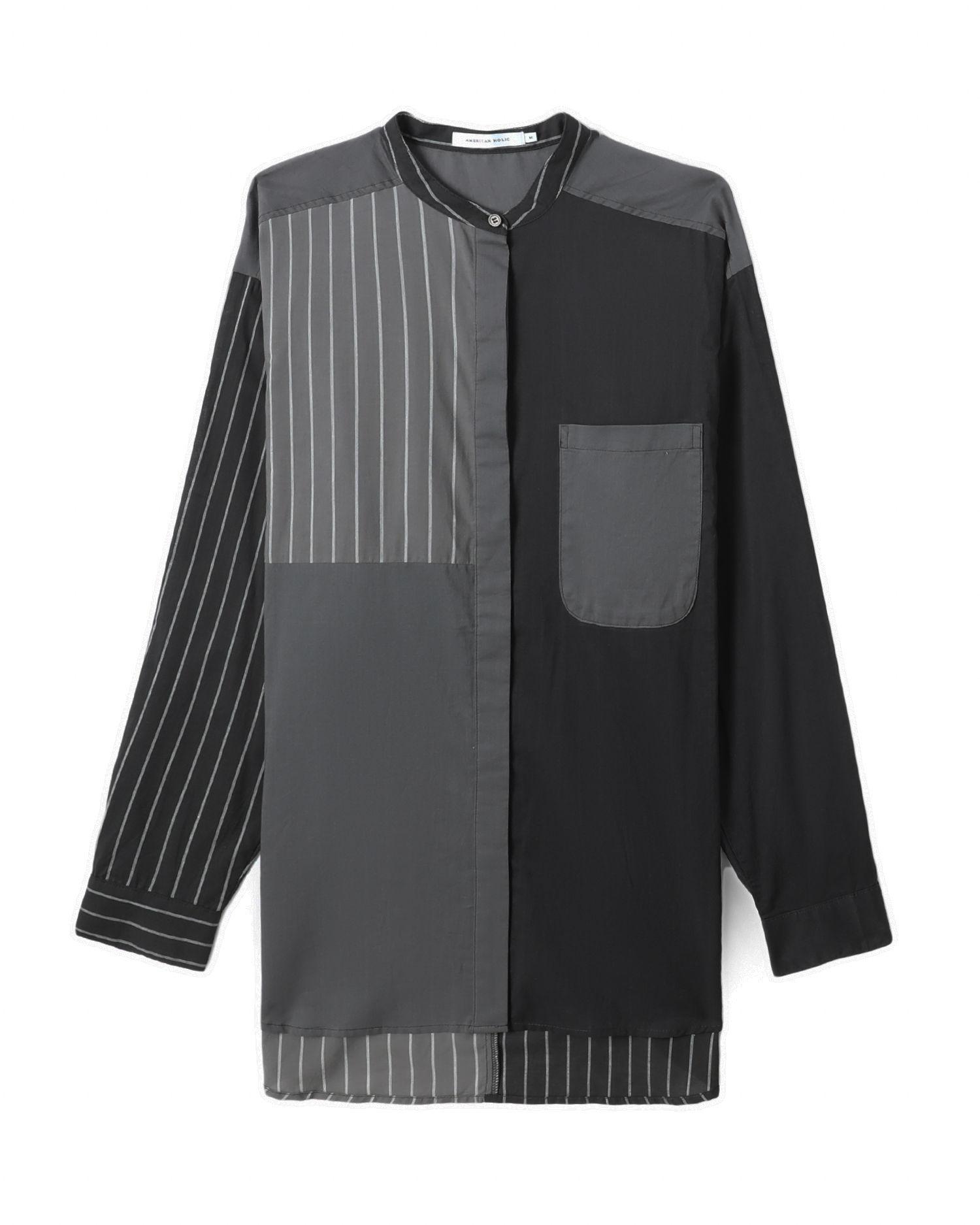 Panelled striped shirt by AMERICAN HOLIC