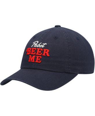 Men's Navy Pabst Blue Ribbon Cascade Slouch Adjustable Hat by AMERICAN NEEDLE