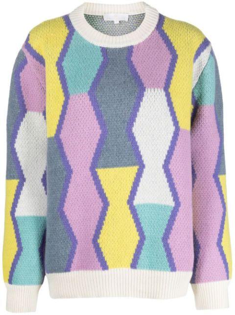 geometric-pattern merino wool jumper by AMI AMALIA