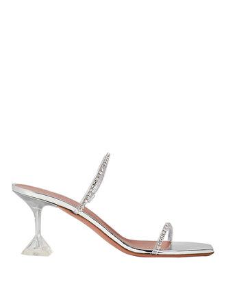 Gilda Crystal-Embellished PVC Slide Sandals by AMINA MUADDI