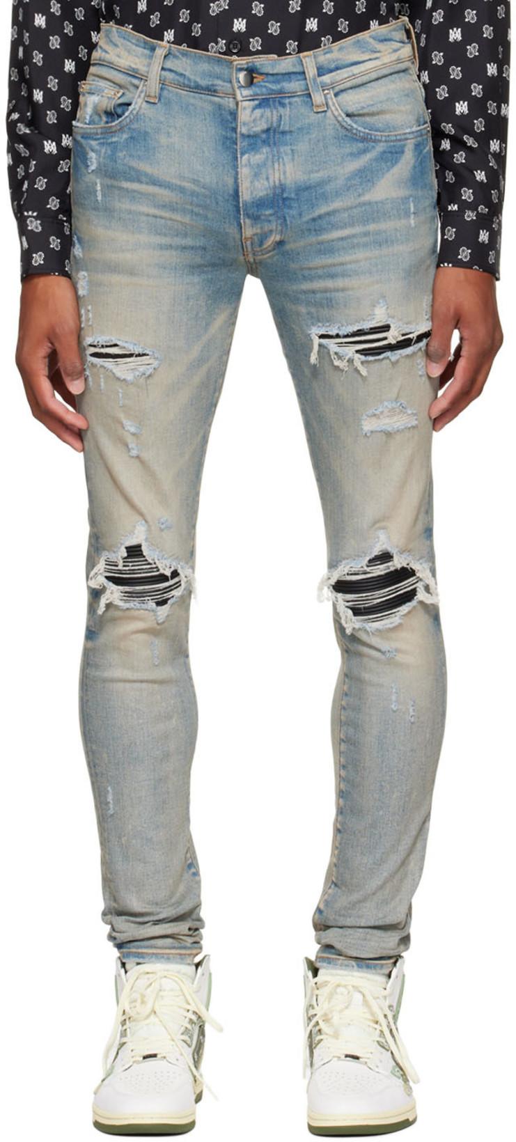 amiri blue thrasher jeans