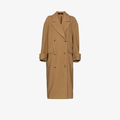 Womens Coats Amiri Coats Natural Amiri Double-breasted Wool-blend Felt Coat in Brown 