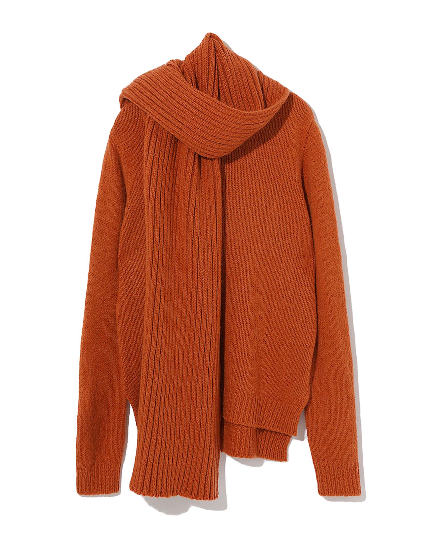 Scarf collar knit sweater by AMONG