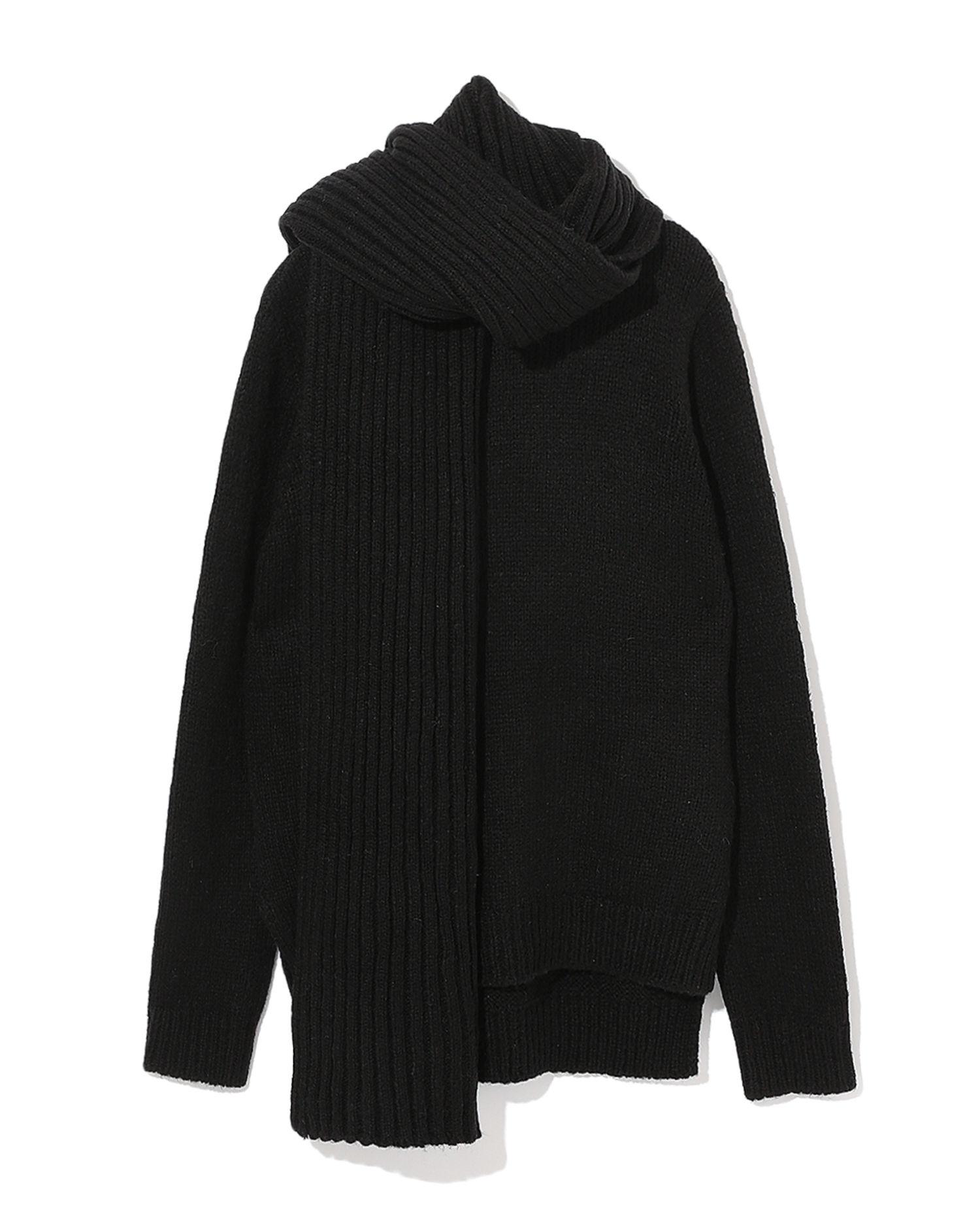 Scarf collar knit sweater by AMONG