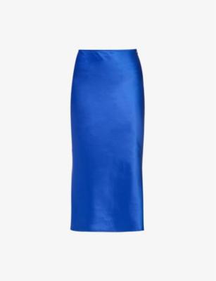 High-rise bias-cut silk midi skirt by AMY LYNN