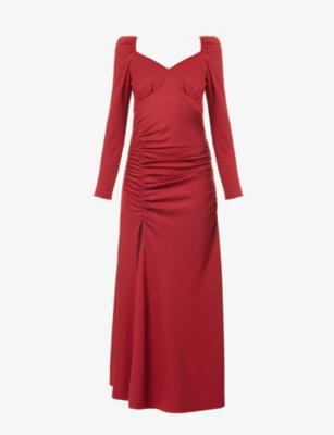 Ophelia long-sleeved rayon-blend midi dress by AMY LYNN
