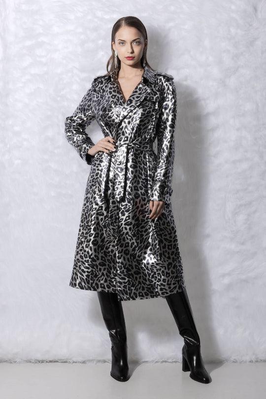 Silver Leopard Trench Coat by ANAKON