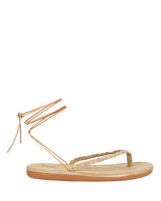 Plage Braided Suede Ankle Wrap Sandals by ANCIENT GREEK SANDALS