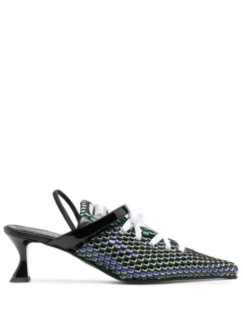 65mm lace-up pointed mules by ANCUTA SARCA