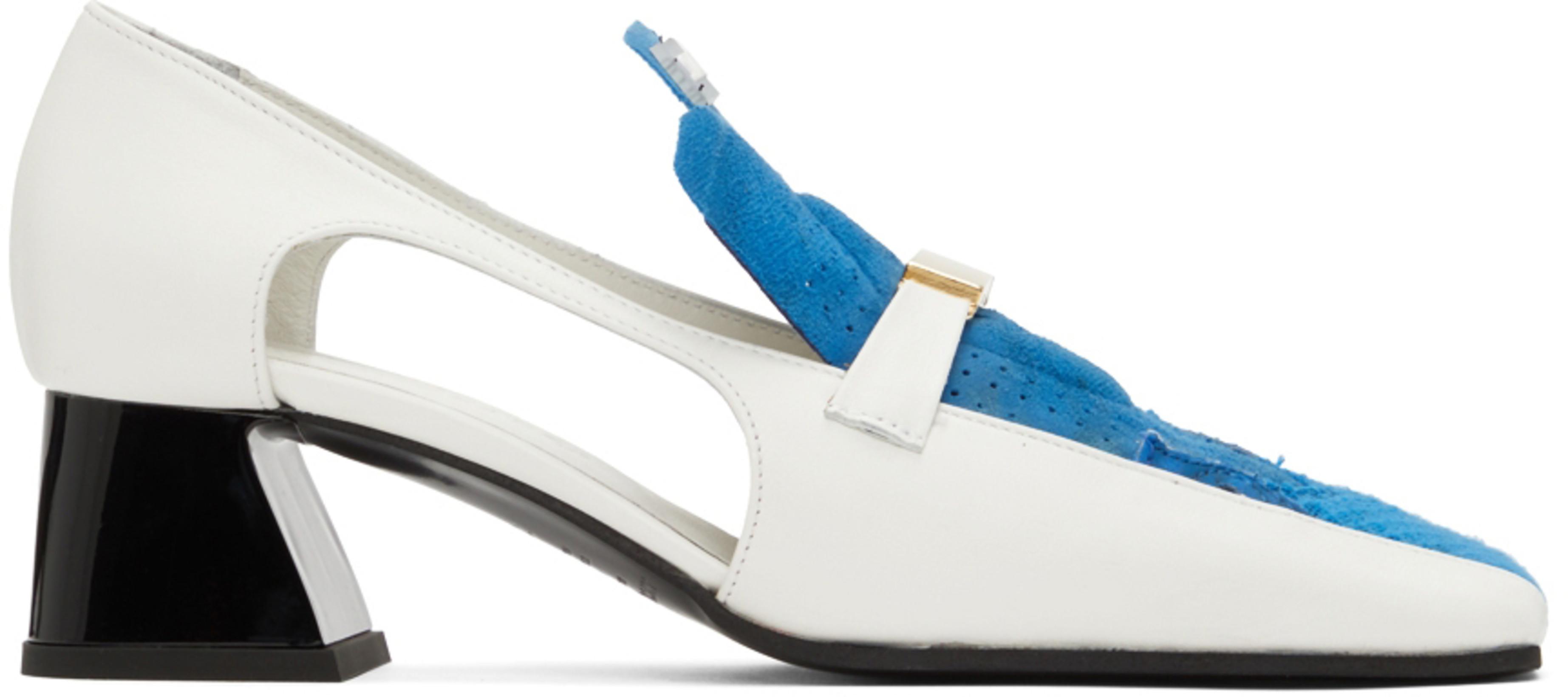 White & Blue Olga Loafers by ANCUTA SARCA