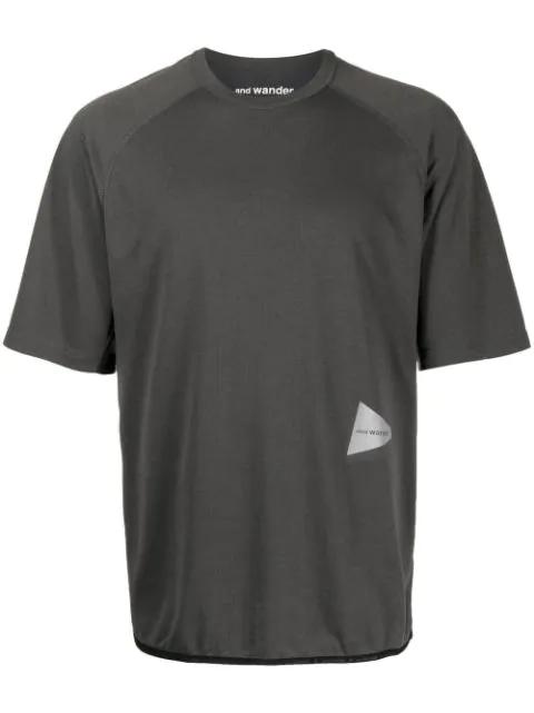 logo-print short-sleeve T-shirt by AND WANDER