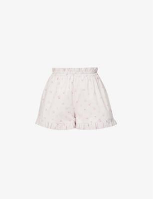 Amy floral-print high-rise cotton shorts by ANDION