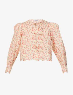 Barbara floral-embroidered cotton jacket by ANDION