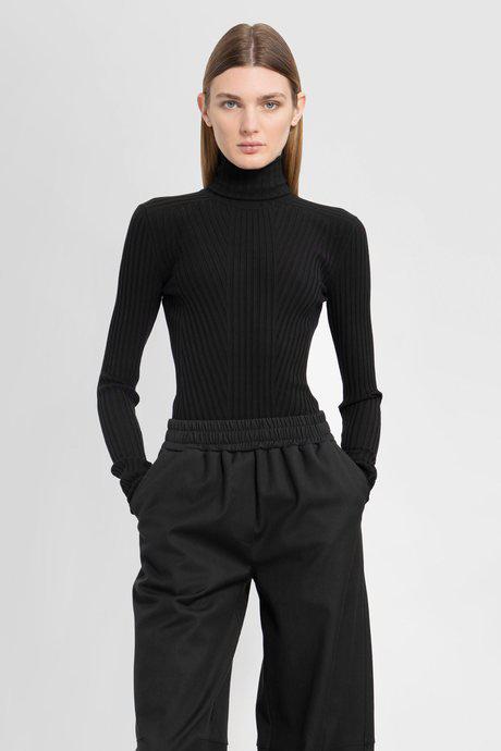 Andrea Ya'Aqov Women'S Black Ribbed-Knit Turtleneck Sweater by ANDREA YA'AQOV
