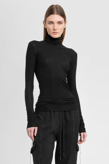 Andrea Ya'Aqov Women'S Black Stretch Modal Turtleneck Sweater by ANDREA YA'AQOV