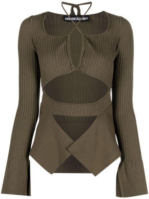 cut-out ribbed top by ANDREADAMO