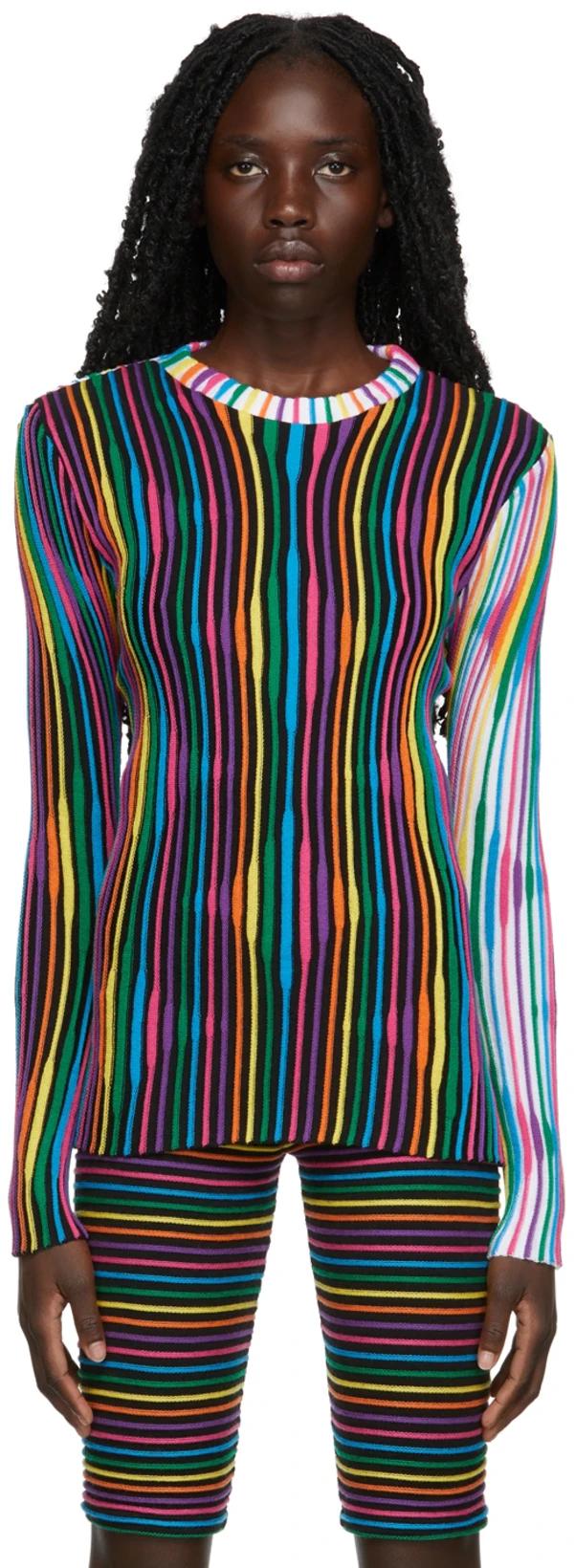SSENSE Exclusive Multicolor Merino Wool Long Sleeve T-Shirt by ANDREJ GRONAU
