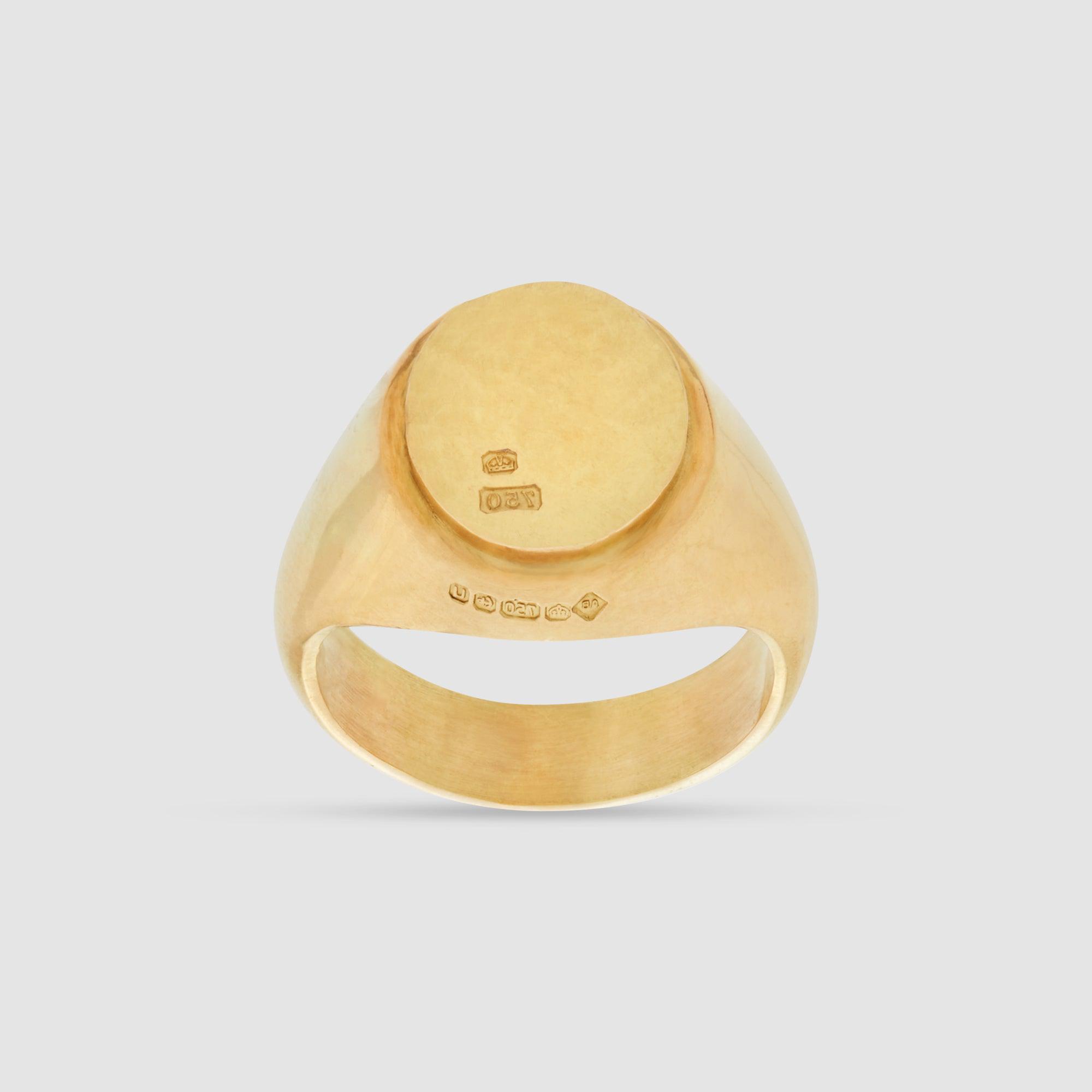 Andrew Bunney Oval Yellow Gold Signet Ring by ANDREW BUNNEY