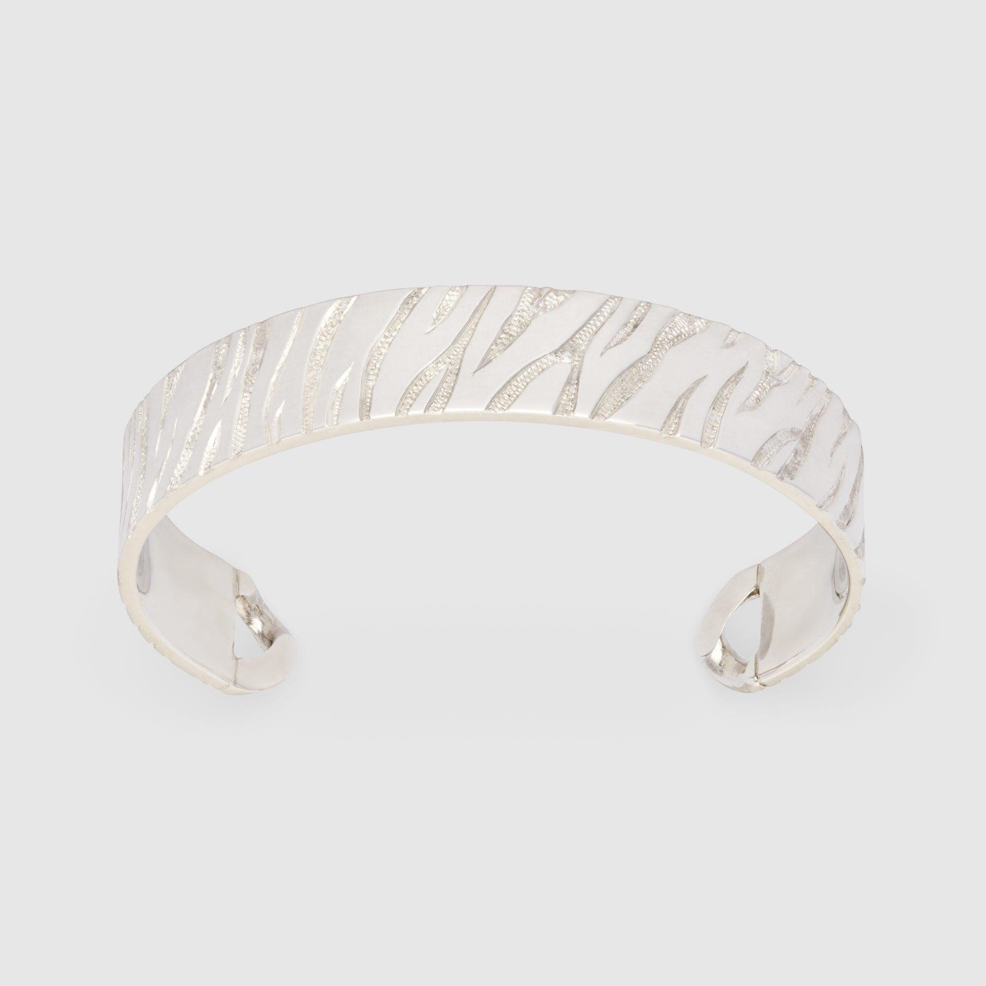 BUNNEY x DSM Exclusive ID Tiger Bar Cuff Silver by ANDREW BUNNEY