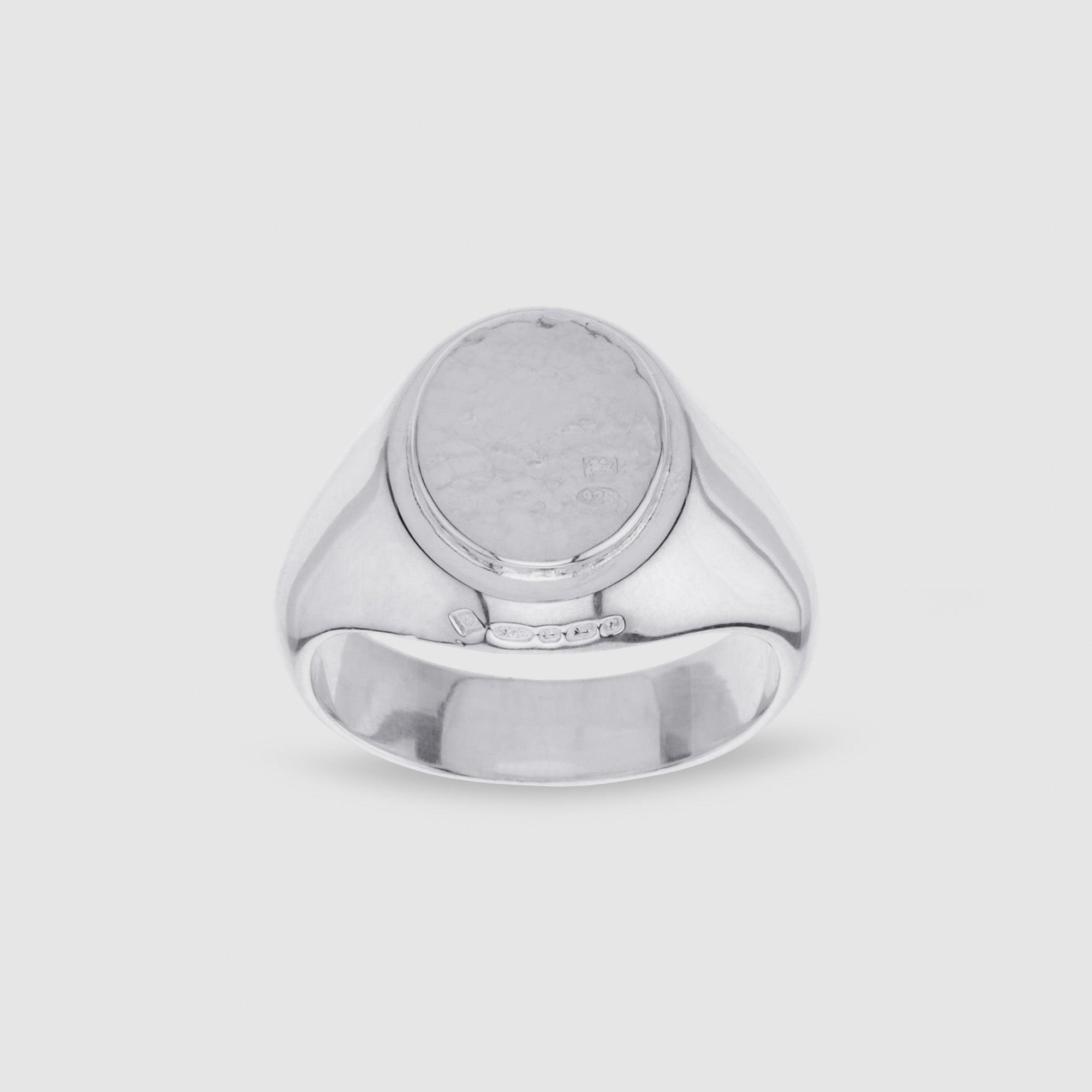 Bunney Oval Hammered Signet Ring by ANDREW BUNNEY