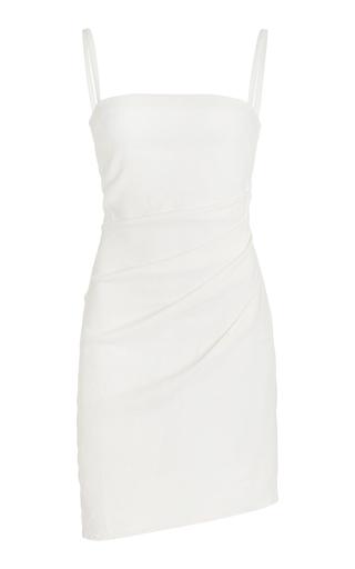 The Nadege Draped Linen-Blend Mini Dress by ANEMOS