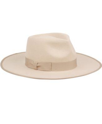 Women's Wide Brim Felt Rancher Fedora Hat by ANGELA&WILLIAM