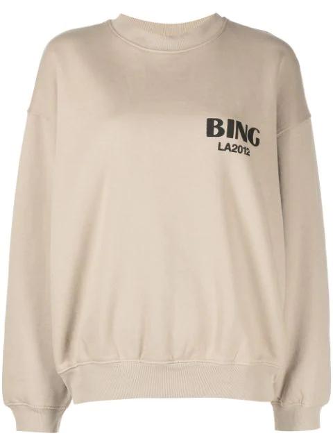 Jaci logo-print cotton sweatshirt by ANINE BING