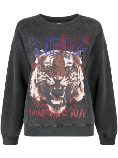 Tiger garment-dyed sweatshirt by ANINE BING