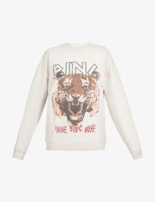 Tiger graphic-print organic cotton sweatshirt by ANINE BING
