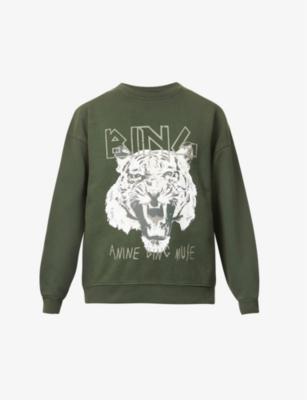 Tiger graphic-print organic cotton sweatshirt by ANINE BING