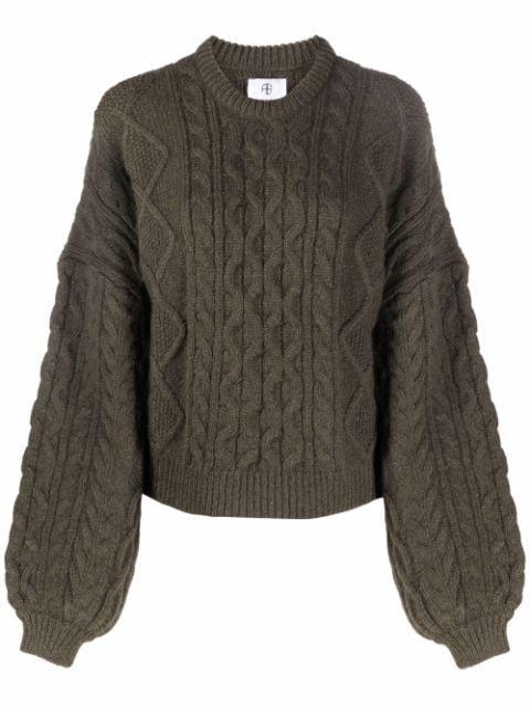 cable-knit drop-shoulder jumper by 