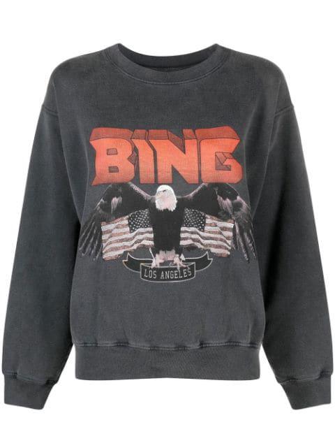 graphic-print cotton sweatshirt by ANINE BING