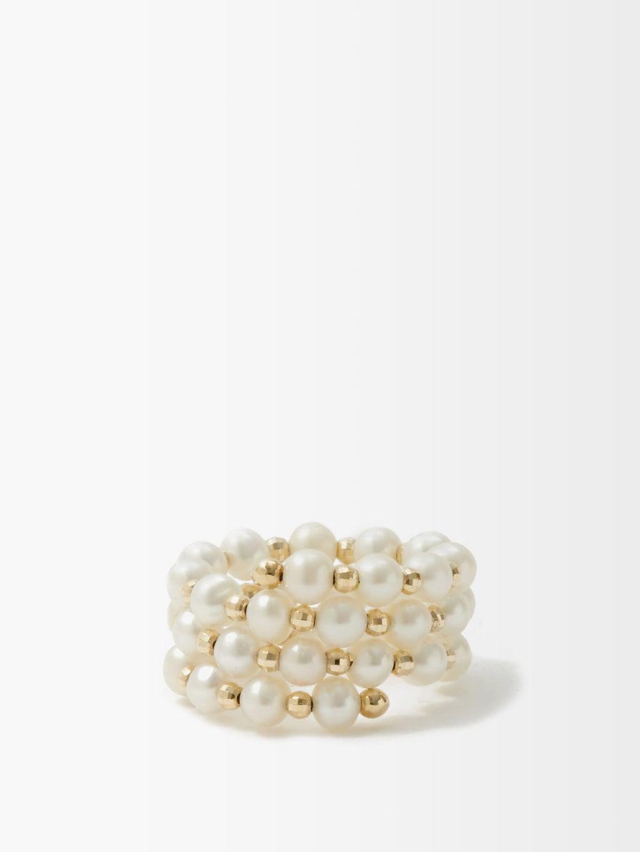 Impromptu pearl & 14kt gold ring by ANISSA KERMICHE