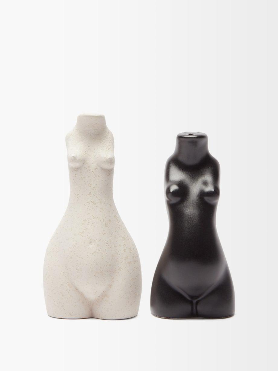 Tit for Tat ceramic salt and pepper shakers by ANISSA KERMICHE