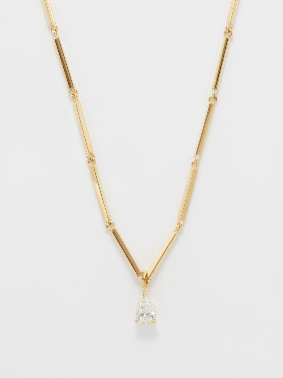 Louise diamond & 18kt gold necklace by ANITA KO